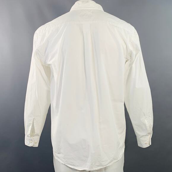 MERZ B. SCHWANEN Size XL White Cotton One Pocket Relaxed Fit Long Sleeve Shirt - Picture 3 of 10